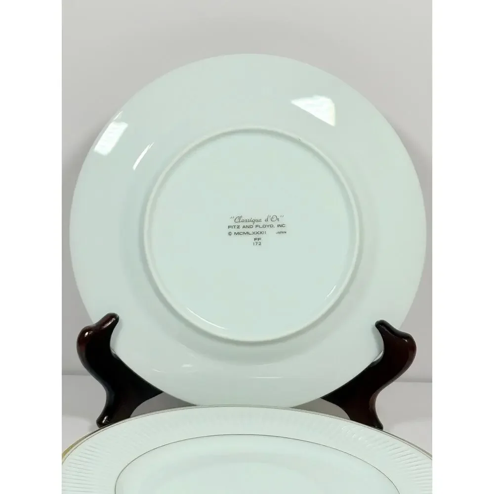 Vintage Fitz And Floyd Classique d’Or Salad Plates ~ Set of 4